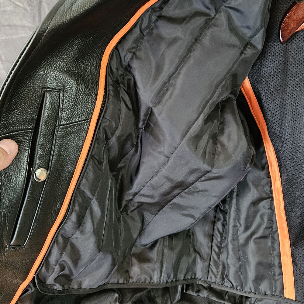Black Leather Biker Jacket - Picture 3 of 6